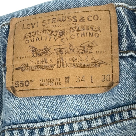 Levi's Vintage 550 Jeans Orange Tab Men's 34 x 30 Relaxed Fit Tapered Leg - Picture 3 of 9